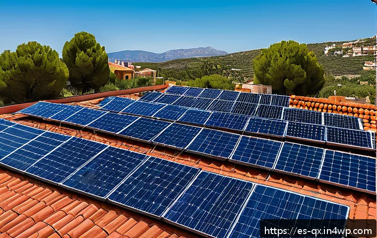 태양광 발전 시스템의 성능 최적화 방법 - A modern rooftop solar panel installation in a sunny Spanish suburban home, panels oriented south wi...